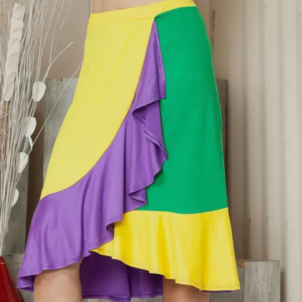 Flirty Mardi Gras Skirt S-XL